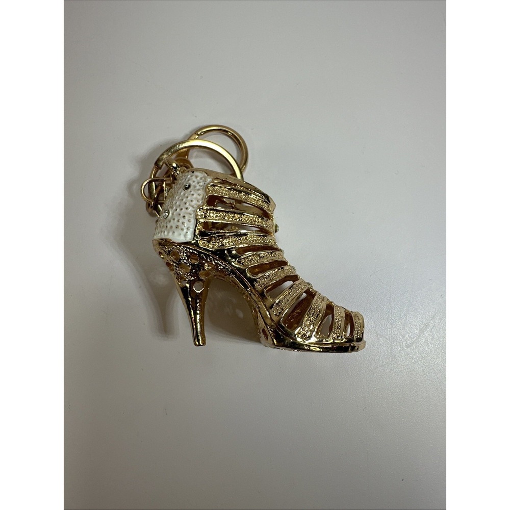New Gold‎ Key Ring Crystal Gladiator High Heel Women's Shoe Purse Clip